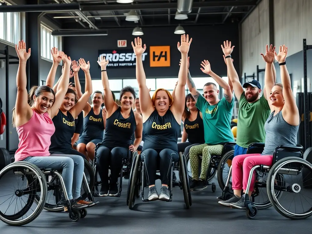 A group of participants celebrating after completing a challenging workout, highlighting the sense of accomplishment and community.
