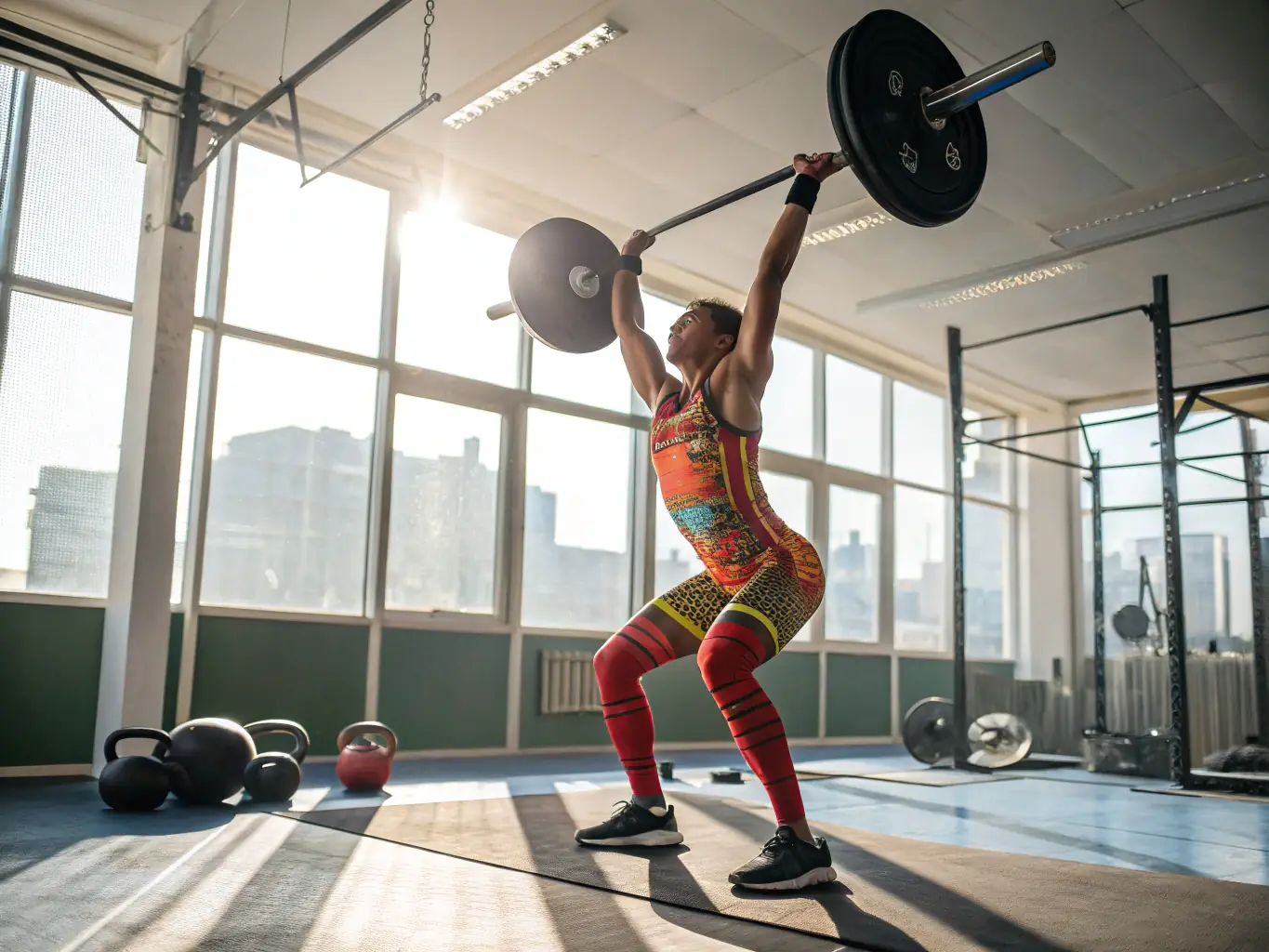 A person with a motor disability using specialized equipment to perform a strength training exercise, emphasizing the focus on physical preparation and rehabilitation.