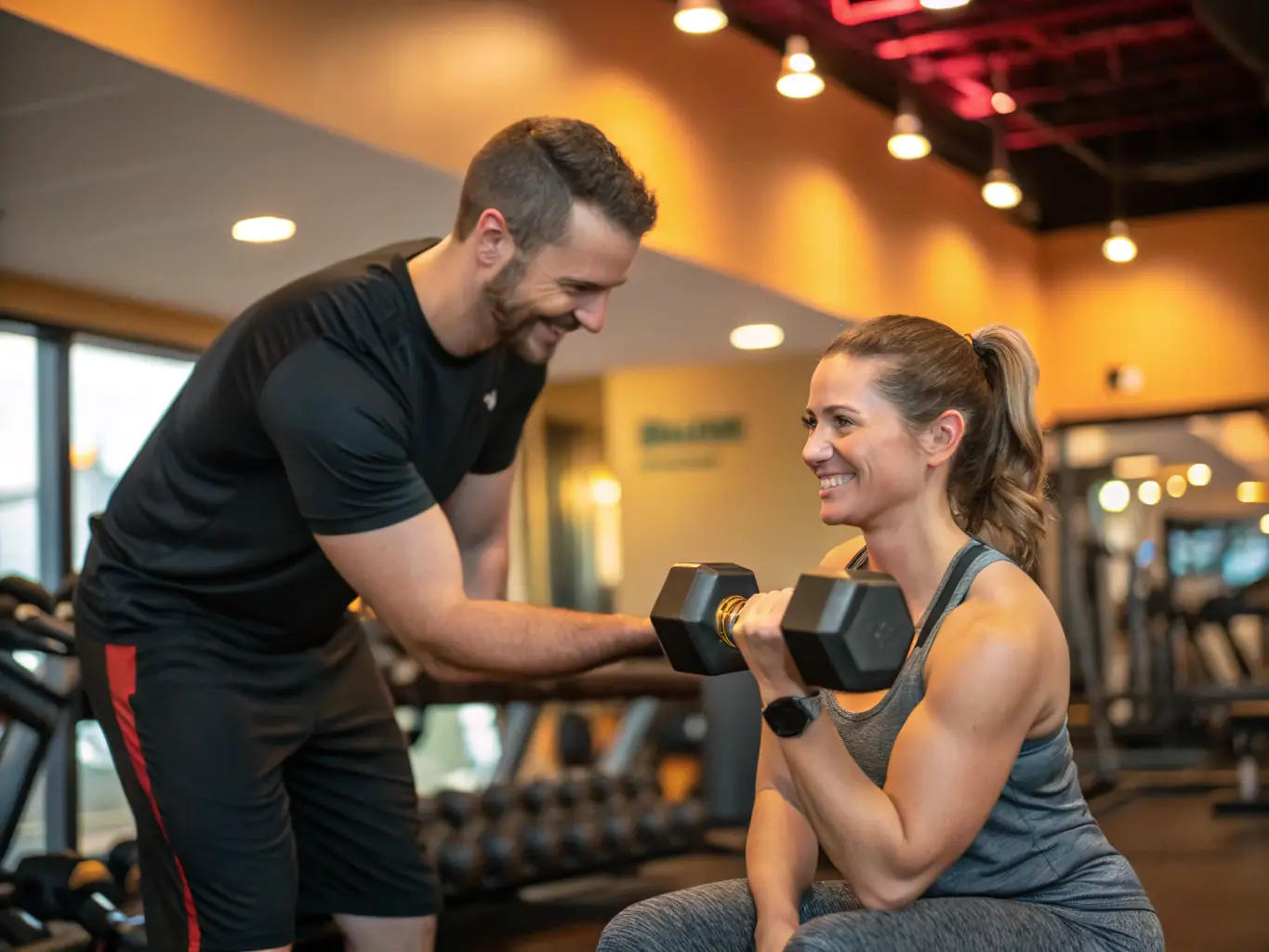 An image of a group of participants with varying motor disabilities working together during a CrossFit session, showcasing adaptive equipment and supportive trainers.
